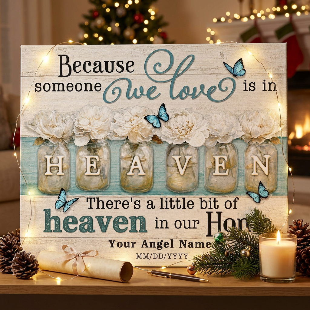 Personalized Memorial Angel Heaven Canvas Wall Art – Custom Name & Years - Image 6