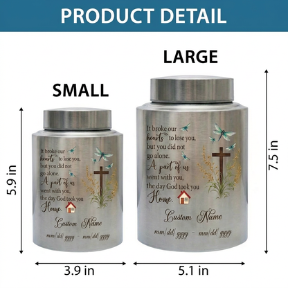 Personalized Dragonfly Stainless Steel Cremation Urn for Loss of Loved One Mother Father, Bereavement Ash Holder Small and Large Sizes, Memorial Keepsake Urn, Memorial Gift, In Loving Memory - Image 6