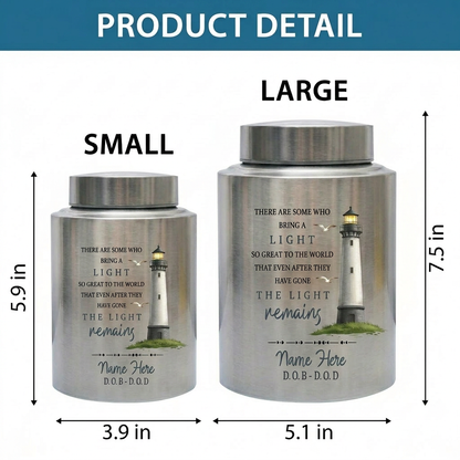 Personalized Lighthouse Stainless Steel Cremation Urn, Custom Name and Date Sympathy Keepsake for Loss of Loved One Family Member, Memorial Keepsake Urn, Memorial Gift, In Loving Memory - Image 6