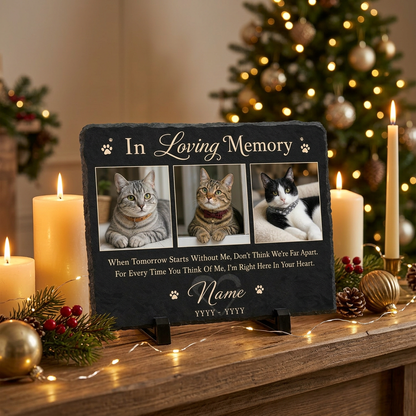Personalized Cat Memorial Slate Plaque – Pet Loss Keepsake Stone with Photos - Image 6 | VNMGSREPR1-6IN-EHIEU_AI_0465 VNMGSREPR1-8IN-EHIEU_AI_0465