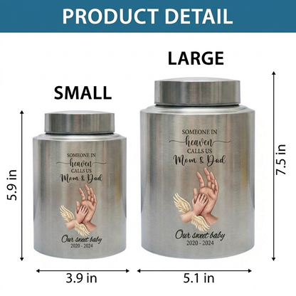 Personalized Teddy Bear Angel Wings Cross Metal Ash Container For Infant Loss Miscarriage Grieving Parents Mother Father Large Silver Gold Memorial Keepsake Urn, Memorial Gift, In Loving Memory - Image 6