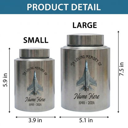 Personalized Veterans Military Soldier Stainless Steel Large Cremation Urn for Human Ashes, Custom Army Navy Air Force Tribute, Memorial Keepsake Urn, Memorial Gift, In Loving Memory - Image 6