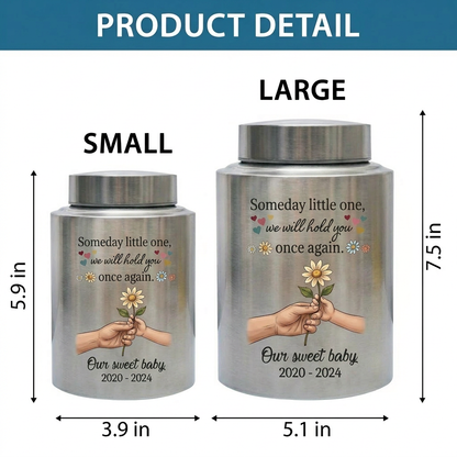 Personalized Baby Loss Sunflower Heart Stainless Steel Urn For Infant Child Bereavement Sympathy Gift Loss Of Little One Small Large Sizes Memorial Keepsake Urn, Memorial Gift, In Loving Memory - Image 6
