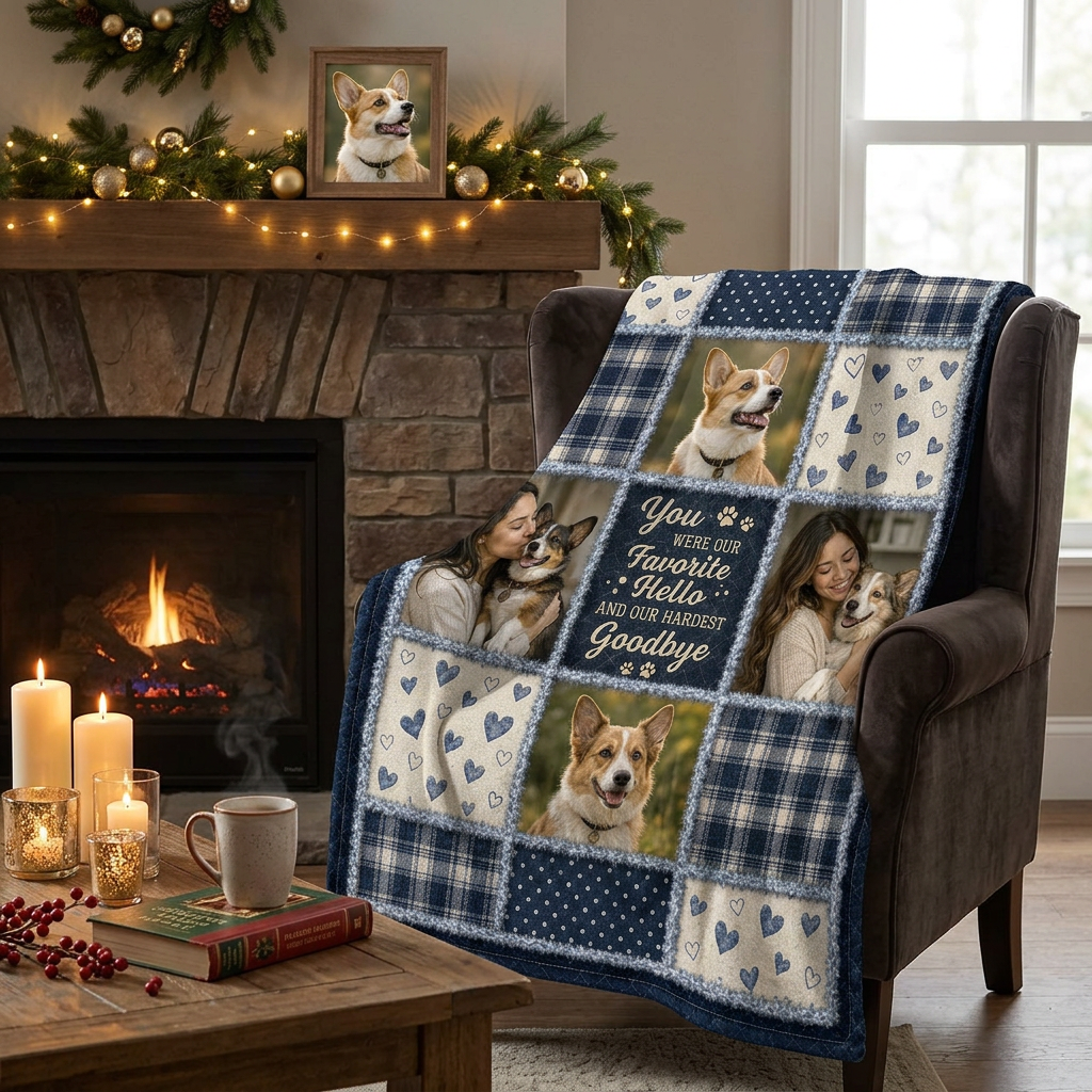 Personalized Pet Memorial Photo Fleece Blanket - Dog Loss Remembrance Sympathy Gift for Pet Owners - Image 6