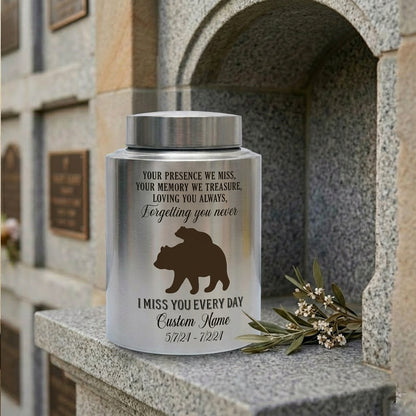 Personalized Baby Bear Stainless Steel Urns for Human Ashes, Custom Infant Child Boy Girl Loss Remembrance Vessel, UV Printed Ash Holder, Memorial Keepsake Urn, Memorial Gift, In Loving Memory - Image 7
