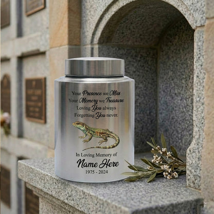 Personalized Iguana Lizard Gecko UV Printed Stainless Steel Remembrance Ash Urn for Adult Child Pet Reptile Lover Silver Black Gold Memorial Keepsake Urn, Memorial Gift, In Loving Memory - Image 7