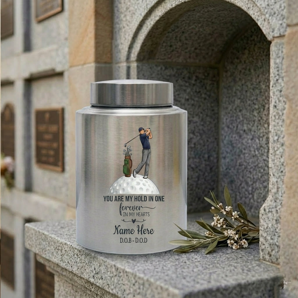 Personalized Golf Players Golfing UV Print Stainless Steel Urn for Adult Male Human Ashes Dad Grandpa Husband Loss Large Decorative Memorial Keepsake Urn, Memorial Gift, In Loving Memory - Image 7