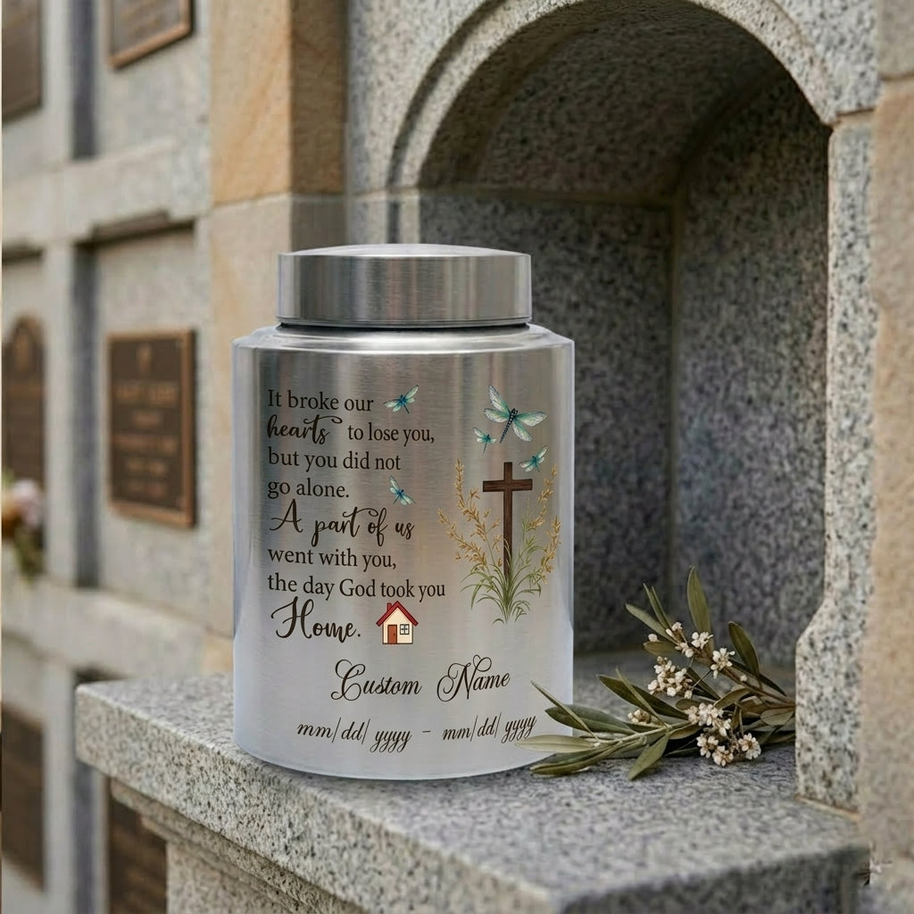 Personalized Dragonfly Stainless Steel Cremation Urn for Loss of Loved One Mother Father, Bereavement Ash Holder Small and Large Sizes, Memorial Keepsake Urn, Memorial Gift, In Loving Memory - Image 7