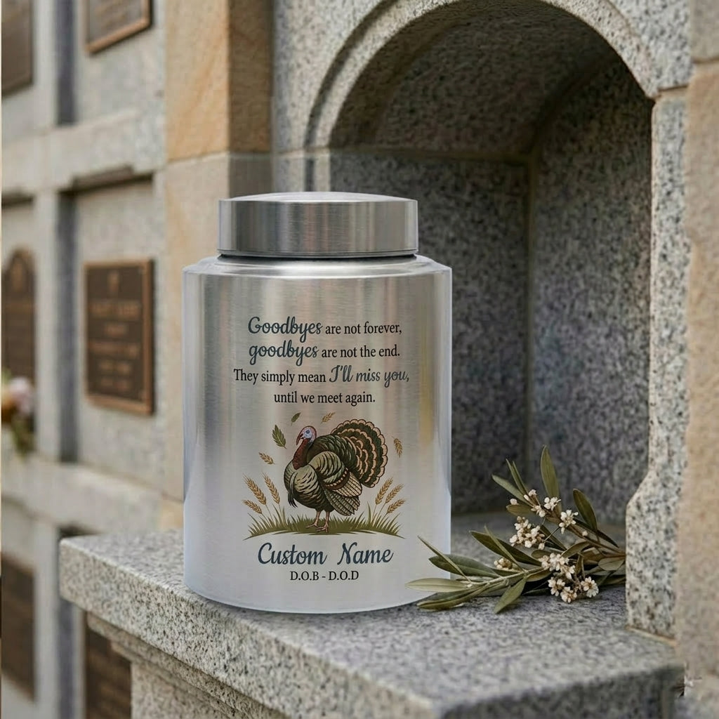Personalized Turkey Thanksgiving Hunter Cremation Urn for Human Ashes, UV Printed Stainless Steel Bereavement Condolence Keepsake, Memorial Keepsake Urn, Memorial Gift, In Loving Memory - Image 7