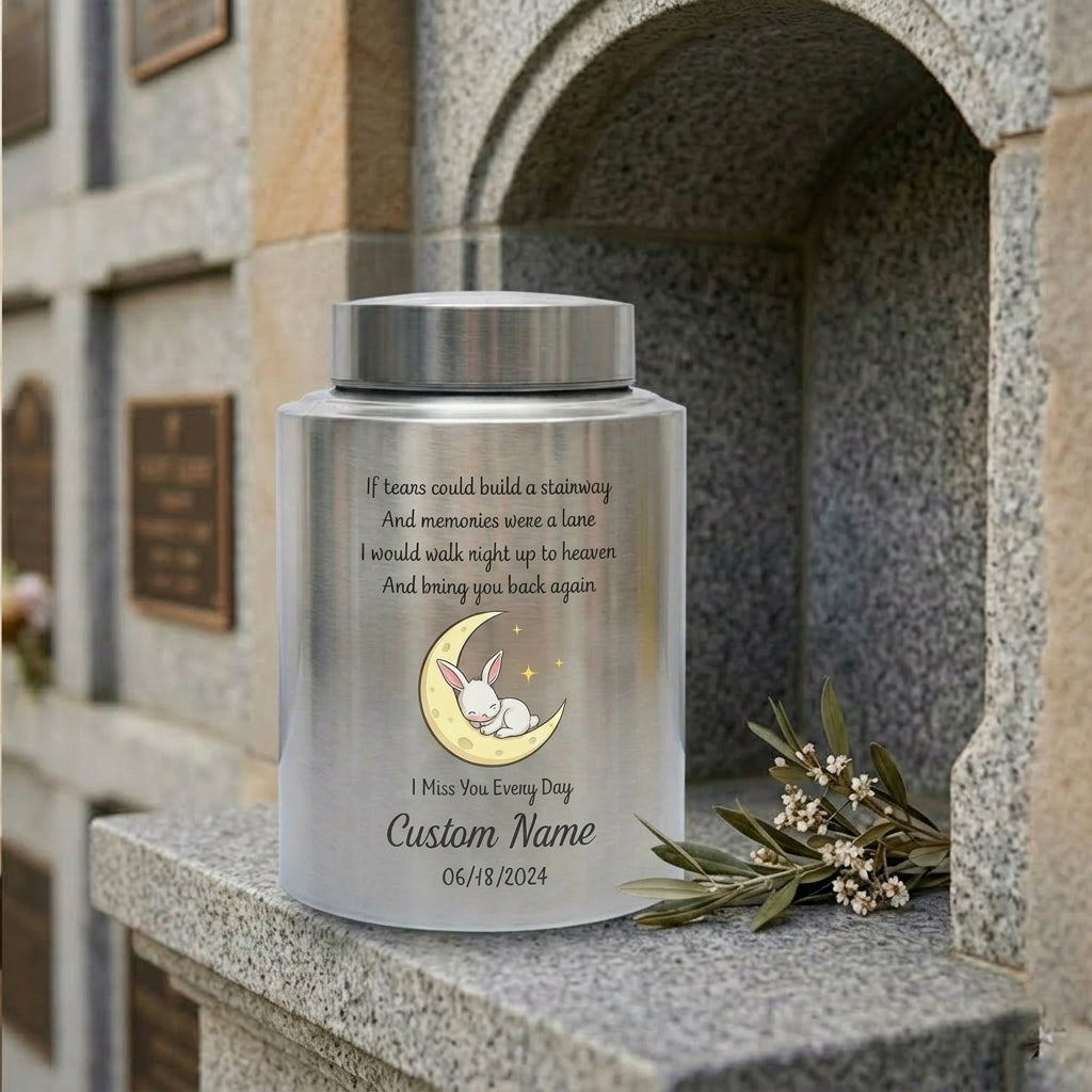 Personalized Angel Baby Stairway To Heaven Poem Stainless Steel Cremation Urn For Human Ashes, Infant Loss Grieving Parent Sympathy, Memorial Keepsake Urn, Memorial Gift, In Loving Memory - Image 7