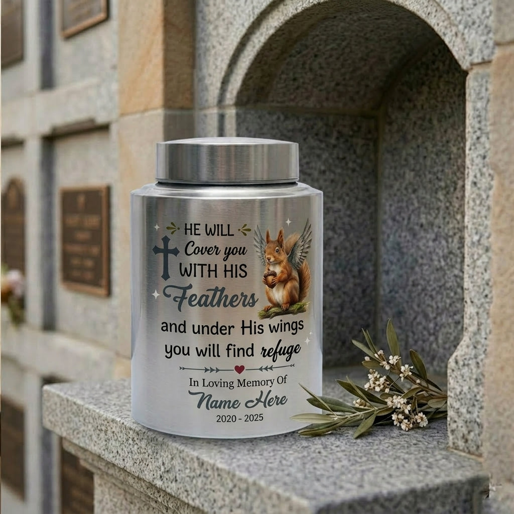 Personalized Squirrel Bible Verse Urn for Human Ashes, Christian Cross UV Printed Cremation Receptacle for Adult or Pet Loss, Large Options, Memorial Keepsake Urn, Memorial Gift, In Loving Memory - Image 7