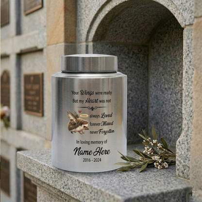 Personalized Hedgehog Your Wings Were Ready But My Heart Was Not Metal Pet Urn For Ashes Bereavement Condolence Present For Animal Lovers Memorial Keepsake Urn, Memorial Gift, In Loving Memory - Image 7