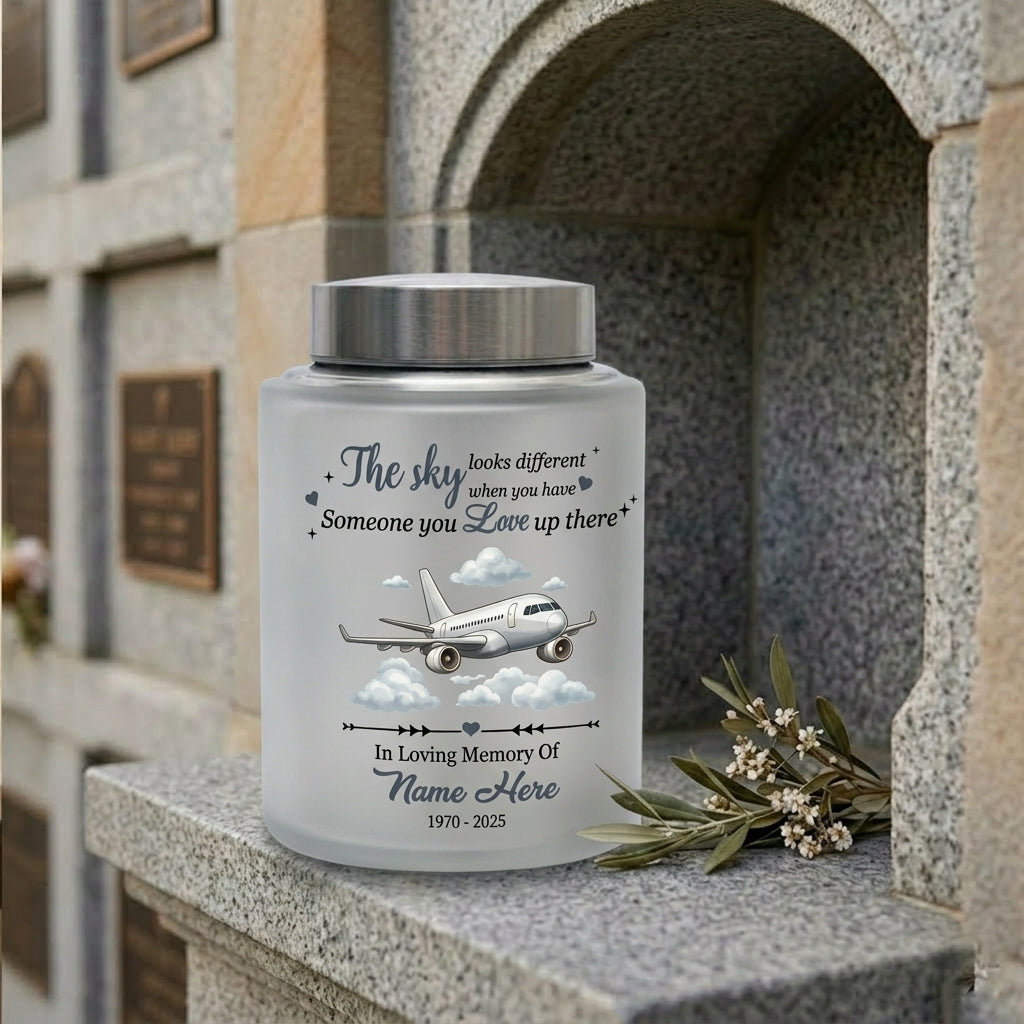 Personalized Flying Plane Pilot Cremation Urn Stainless Steel Aviation Enthusiast Adult Human Ashes UV Printed Silver Black Gold Red Small Large Memorial Keepsake Urn, Memorial Gift, In Loving Memory - Image 7