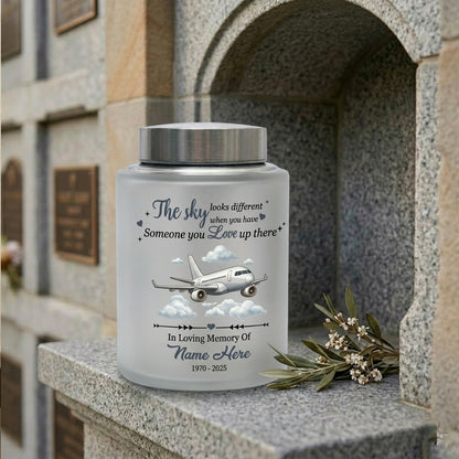 Personalized Flying Plane Pilot Cremation Urn Stainless Steel Aviation Enthusiast Adult Human Ashes UV Printed Silver Black Gold Red Small Large Memorial Keepsake Urn, Memorial Gift, In Loving Memory - Image 7