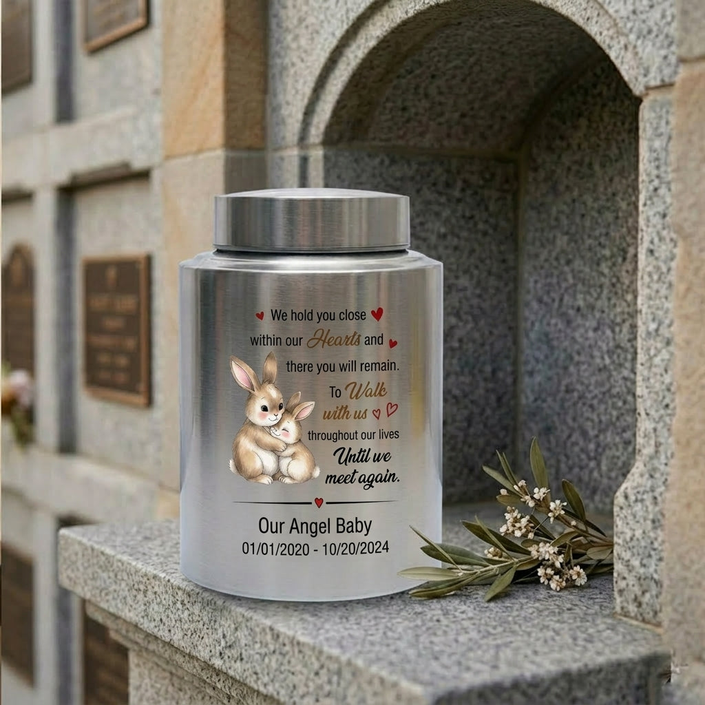 Personalized Angel Baby Loss Poem UV Printed Infant Miscarriage Bereavement Grieving Parents Silver Black Gold Red Options Memorial Keepsake Urn, Memorial Gift, In Loving Memory - Image 7