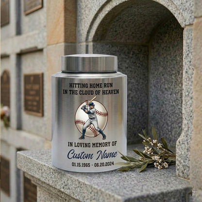 Personalized Baseball Stainless Steel Urn for Human Ashes, Sports Fan Athlete Coach Bereavement Tribute, Funeral Ash Container Large Small, Memorial Keepsake Urn, Memorial Gift, In Loving Memory - Image 7