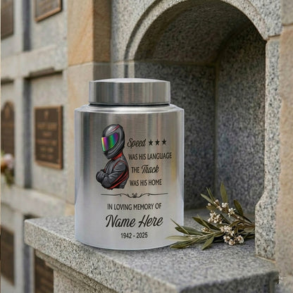 Personalized Racing Track UV Printed Cremation Urn for Men Father Car Enthusiast, Custom Speed Victory Tribute Ashes Holder, Large 5.9x3.9, Memorial Keepsake Urn, Memorial Gift, In Loving Memory - Image 7