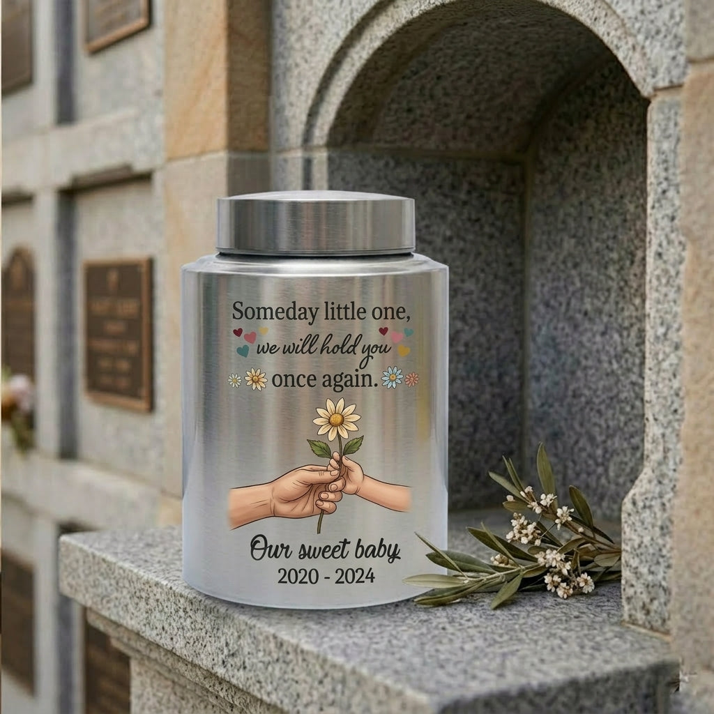 Personalized Baby Loss Sunflower Heart Stainless Steel Urn For Infant Child Bereavement Sympathy Gift Loss Of Little One Small Large Sizes Memorial Keepsake Urn, Memorial Gift, In Loving Memory - Image 7