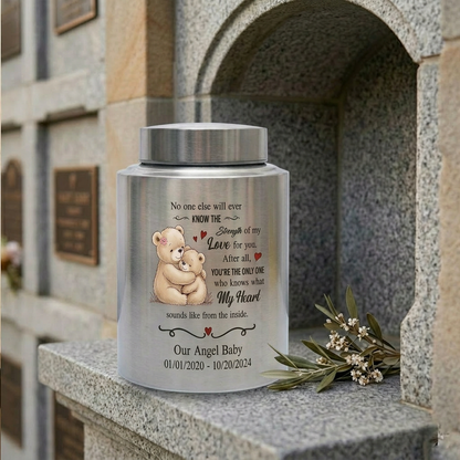 Personalized Angel Baby Infant Loss Stainless Steel Urn for Human Ashes Child Bereavement Miscarriage Grief Custom Heart Quote Small Large Memorial Keepsake Urn, Memorial Gift, In Loving Memory - Image 7