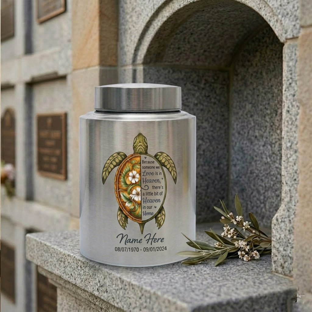 Personalized Sea Turtle Tortoise Poem Stainless Steel Cremation Urn for Human Ashes Loss of Mother Father Pet Bereavement Condolence Large Memorial Keepsake Urn, Memorial Gift, In Loving Memory - Image 7