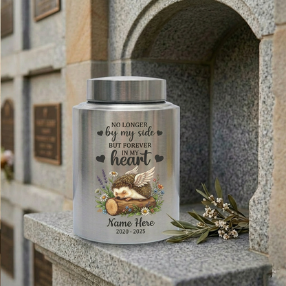 Personalized Hedgehog UV Printed Stainless Steel Urn for Human or Pet Ashes, Custom Bereavement Tribute in Silver Black Gold Red, Memorial Keepsake Urn, Memorial Gift, In Loving Memory - Image 7