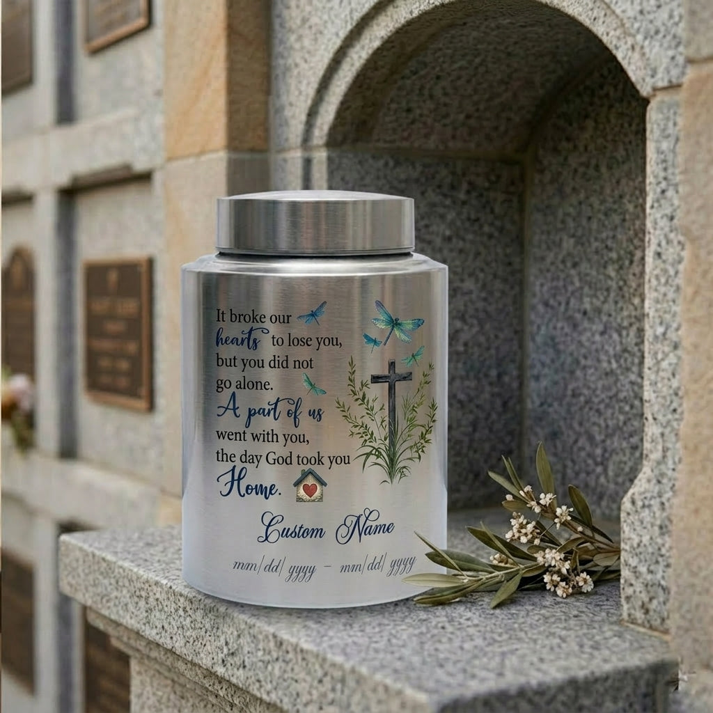 Personalized Dragonfly Stainless Steel Cremation Urn for Loss of Loved One Mother Father, Bereavement Ash Holder Small and Large Sizes, Memorial Keepsake Urn, Memorial Gift, In Loving Memory - Image 7