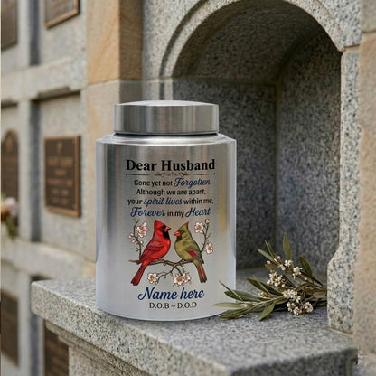 Personalized Couple in Heaven Dear Husband UV Print Stainless Steel Cremation Urn Loss of Husband Sympathy Gift for Widow 2 Sizes Memorial Keepsake Urn, Memorial Gift, In Loving Memory - Image 7