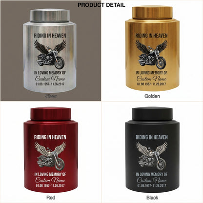 Personalized Motorcycle Riding in Heaven Stainless Steel Ash Holder for Adult Male Dad Biker Funeral Display Large Capacity Memorial Keepsake Urn, Memorial Gift, In Loving Memory - Image 8