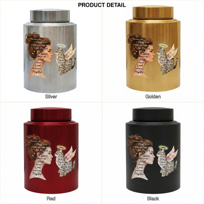 Angel Cat Silhouette Stainless Steel Decorative Cremation Urn For Cat Mom Dad Lovers Loss Of Pet Bereavement Sympathy Gift For Pet Owner Memorial Keepsake Urn, Memorial Gift, In Loving Memory - Image 8