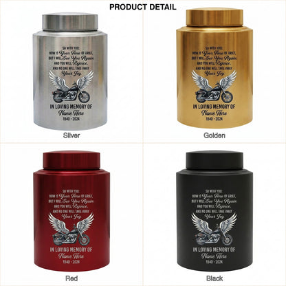 Personalized Motorcycle Riding in Heaven Stainless Steel Cremation Ashes Holder for Dad Brother Biker Condolence Bereavement Present Memorial Keepsake Urn, Memorial Gift, In Loving Memory - Image 8