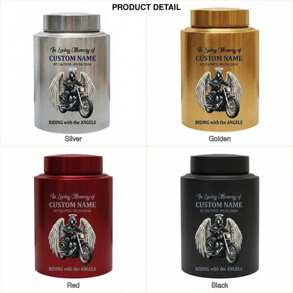 Personalized Motorcycle Biker Stainless Steel Decorative Urn for Human Ashes Adult Male Dad Husband Custom Large UV Printed Memorial Keepsake Urn, Memorial Gift, In Loving Memory - Image 8