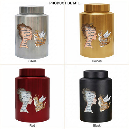 Angel Cat Silhouette Stainless Steel Decorative Cremation Urn For Cat Mom Dad Lovers Loss Of Pet Bereavement Sympathy Gift For Pet Owner Memorial Keepsake Urn, Memorial Gift, In Loving Memory - Image 8