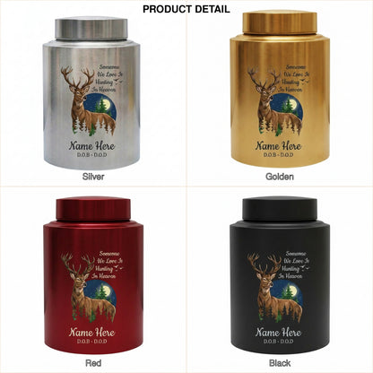 Personalized Deer Hunting Silhouette Stainless Steel Urn for Outdoorsman Dad Grandpa Husband, Hunting In Heaven Custom Adult Ashes Holder, Memorial Keepsake Urn, Memorial Gift, In Loving Memory - Image 8