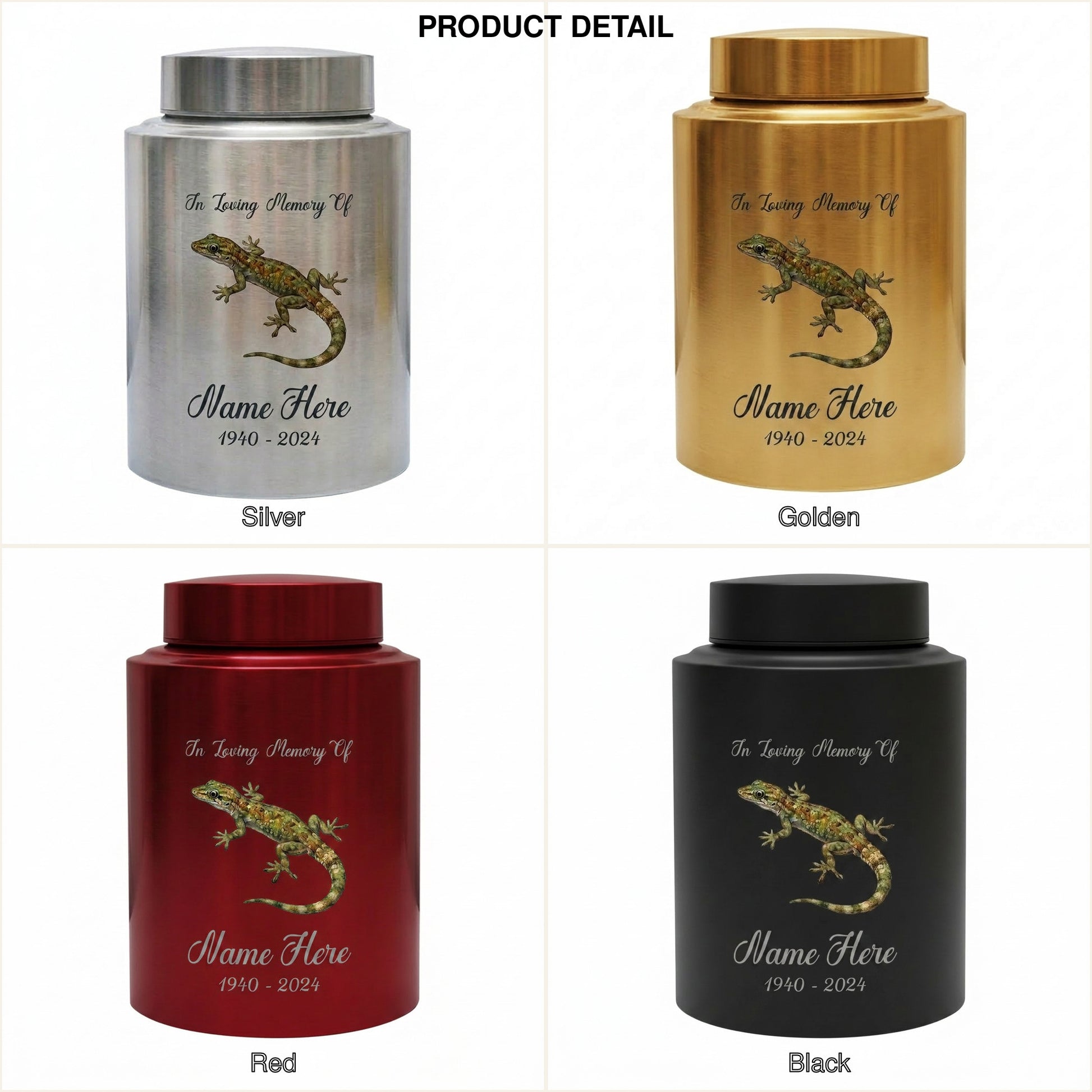 Personalized Iguana Lizard Stainless Steel Cremation Urn for Human Ashes Loss of Loved One Family Member Decorative Display 7.5in x 5.1in Memorial Keepsake Urn, Memorial Gift, In Loving Memory - Image 8