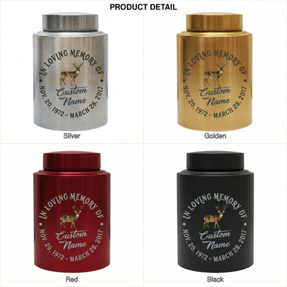 Personalized Deer Hunting UV Printed Stainless Steel Urn for Adult Human Ashes, Sympathy Bereavement Present for Hunters Outdoorsmen, Memorial Keepsake Urn, Memorial Gift, In Loving Memory - Image 8