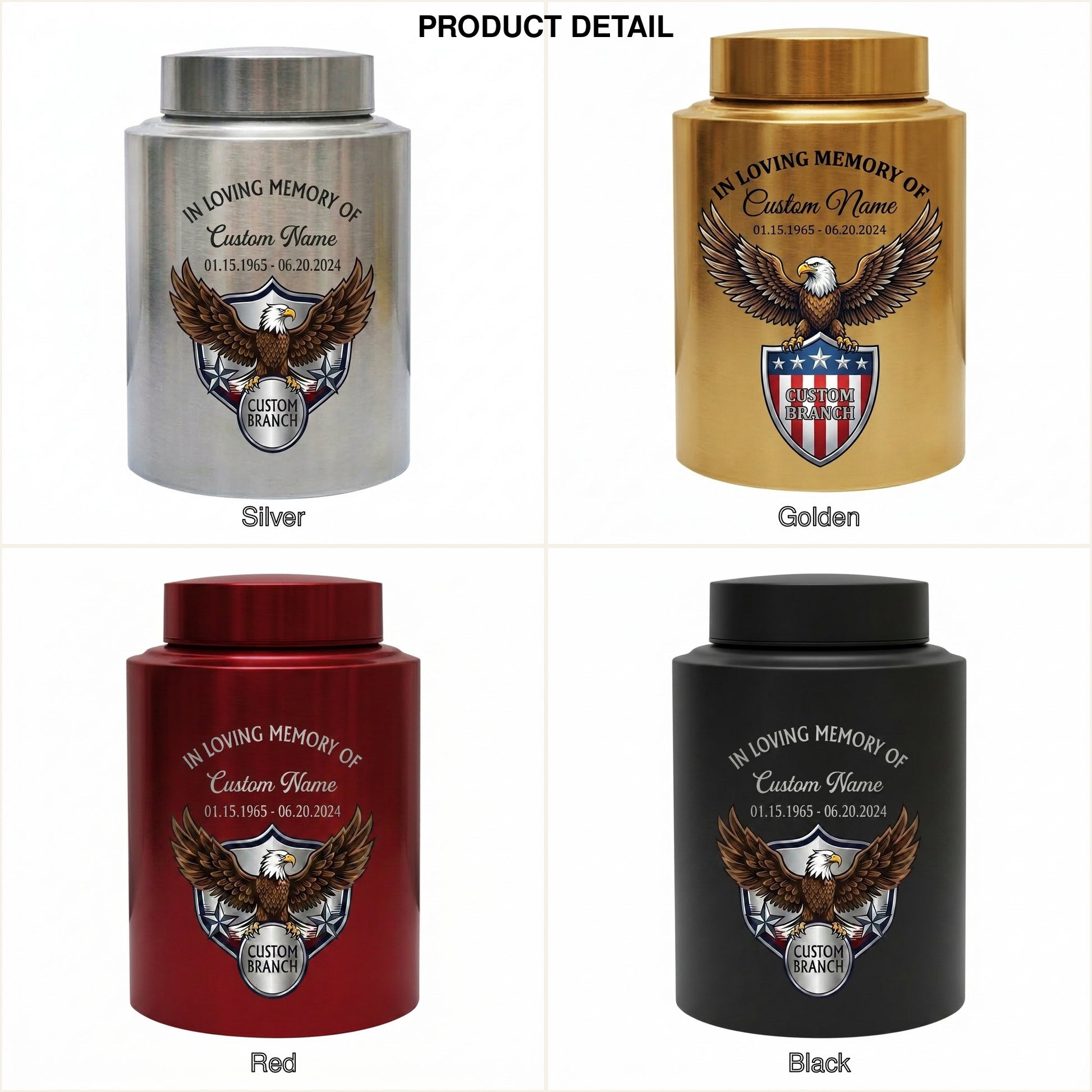 Personalized US Army Veteran Military Branch Stainless Steel Urn, Custom Soldier Tribute for Father Grandpa, 7.5x5.1 or 5.9x3.9, Memorial Keepsake Urn, Memorial Gift, In Loving Memory - Image 8