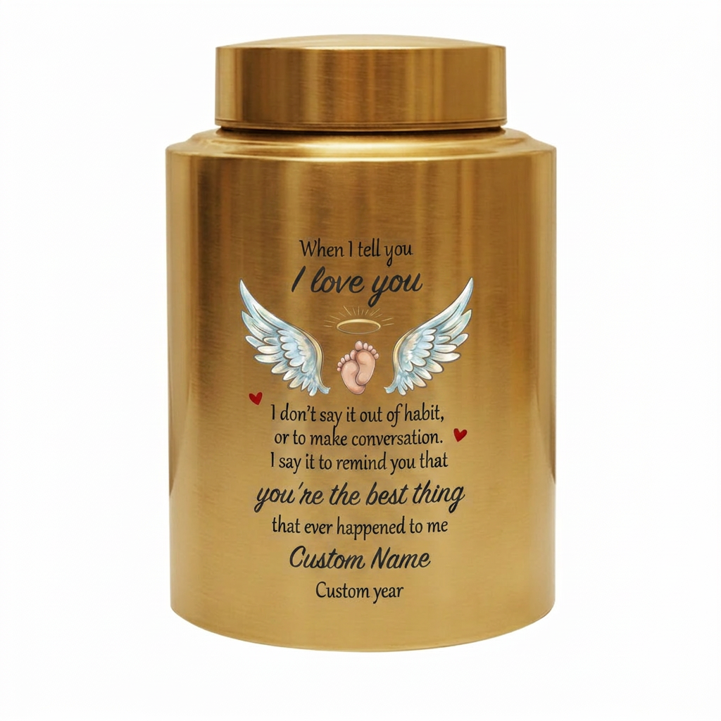 Personalized Angel Wings Stainless Steel Large Urn When I Tell You I Love You Quote for Spouse Child Baby Boy Girl Partner Tribute Memorial Keepsake Urn, Memorial Gift, In Loving Memory - Image 9