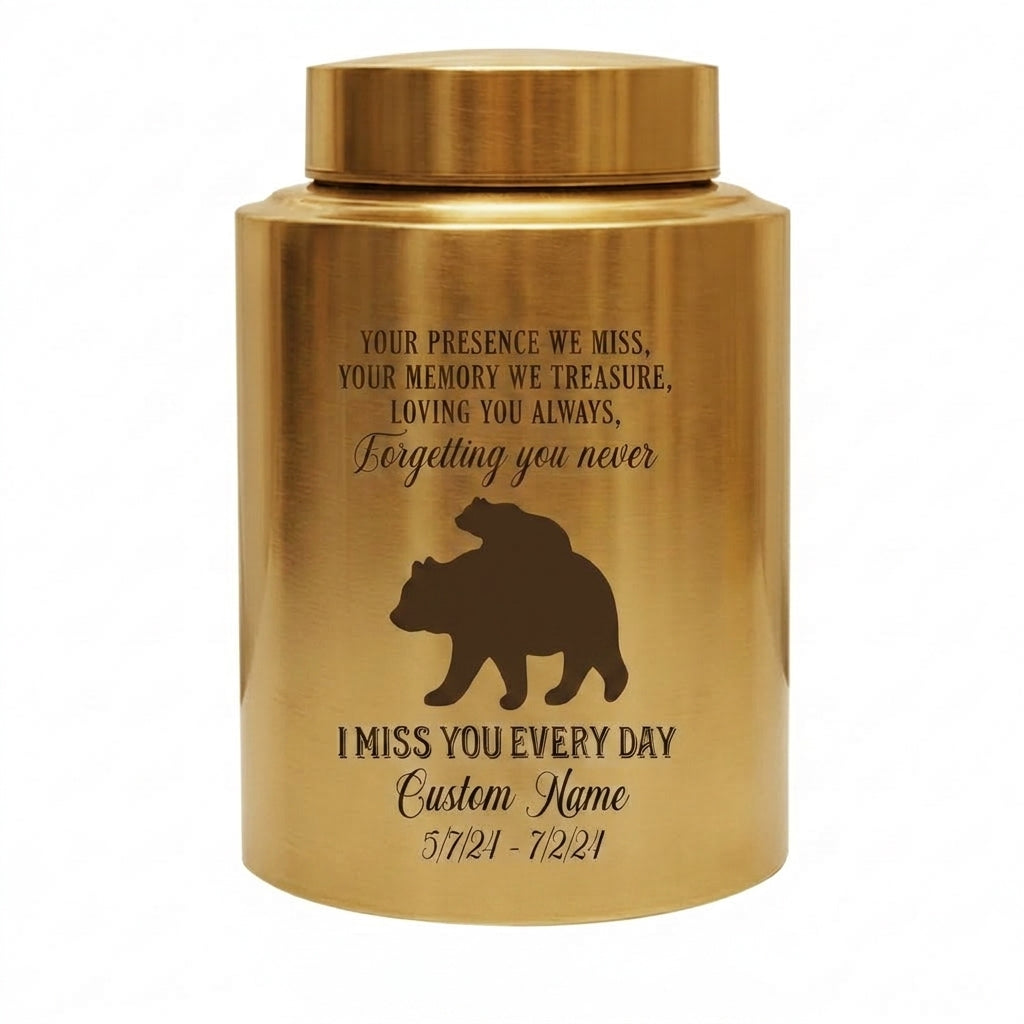 Personalized Baby Bear Stainless Steel Urns for Human Ashes, Custom Infant Child Boy Girl Loss Remembrance Vessel, UV Printed Ash Holder, Memorial Keepsake Urn, Memorial Gift, In Loving Memory - Image 9