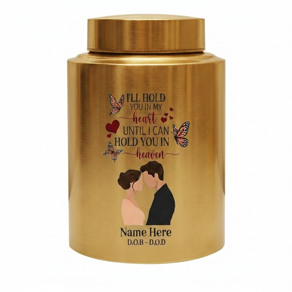 Personalized Couple In Heaven Butterfly Heart Stainless Steel Urn Loss Of Husband Widow Sympathy Bereavement Adult Ashes 2 Sizes Memorial Keepsake Urn, Memorial Gift, In Loving Memory - Image 9