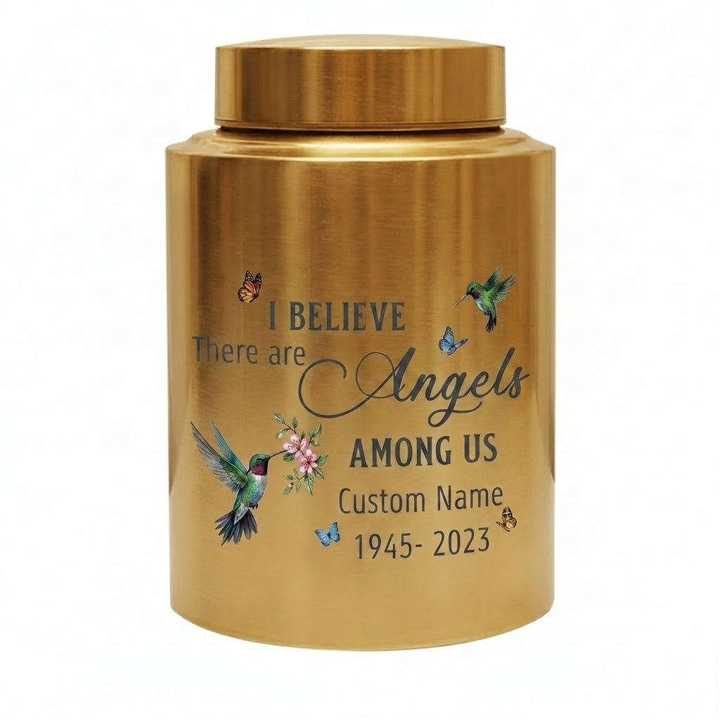 Personalized Hummingbird Angels Among Us Stainless Steel Cremation Urn for Human Ashes, Sympathy Bereavement Keepsake for Loss of Loved One, Memorial Keepsake Urn, Memorial Gift, In Loving Memory - Image 9