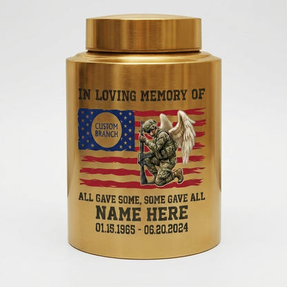 Personalized Veterans Memorial US Army Flag Stainless Steel Military Tribute Home Display Funeral Burial Large and Small Sizes Memorial Keepsake Urn, Memorial Gift, In Loving Memory - Image 9