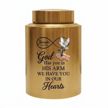 Personalized Christian Dove Infinity Cross Stainless Steel Religious Cremation Urn Loss of Mother Father Family Member Bereavement Sympathy Memorial Keepsake Urn, Memorial Gift, In Loving Memory - Image 9