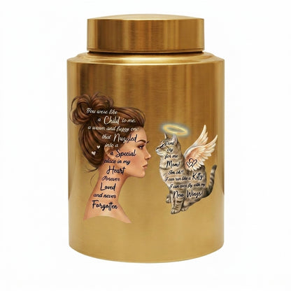 Angel Cat Silhouette Stainless Steel Decorative Cremation Urn For Cat Mom Dad Lovers Loss Of Pet Bereavement Sympathy Gift For Pet Owner Memorial Keepsake Urn, Memorial Gift, In Loving Memory - Image 9