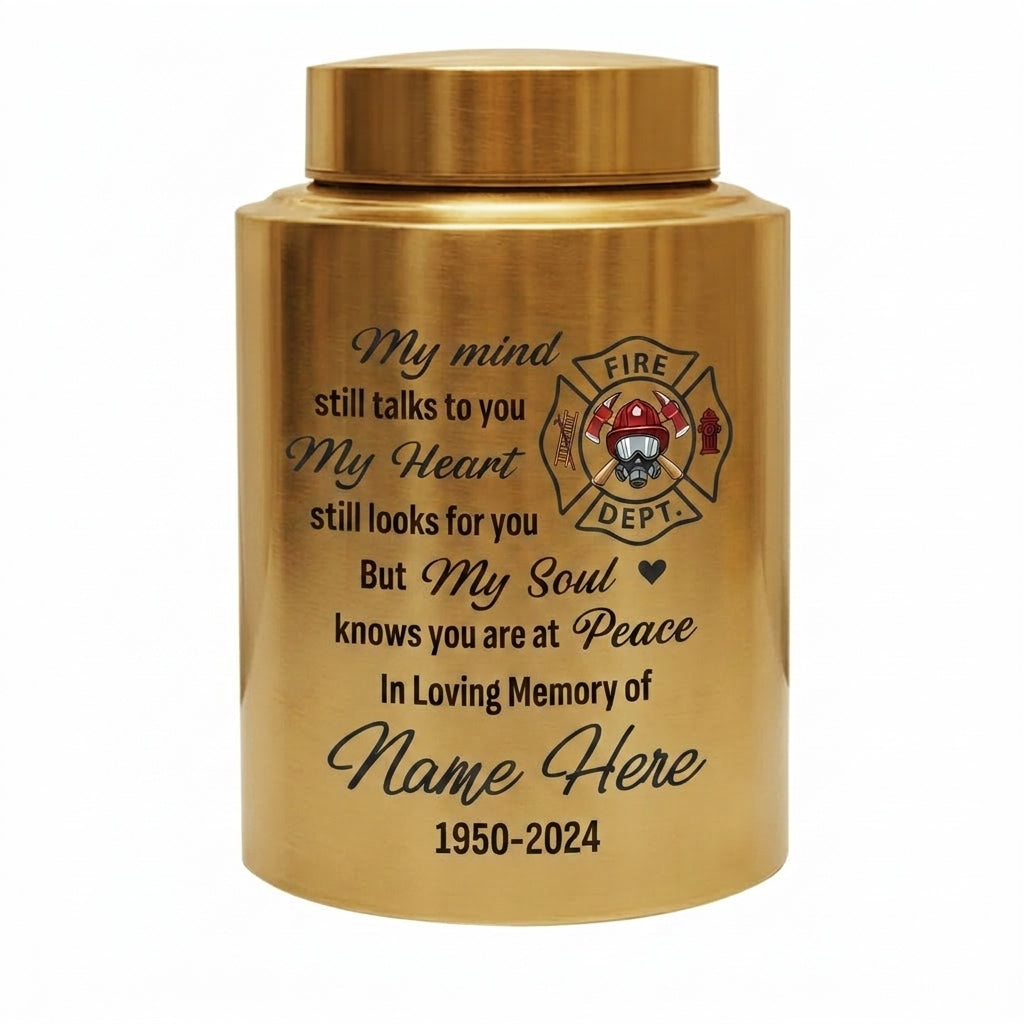 Personalized Firefighter Fireman UV Printed Stainless Steel Urns for Human Ashes Adult Custom Name Date First Responder Sympathy Tribute Memorial Keepsake Urn, Memorial Gift, In Loving Memory - Image 9