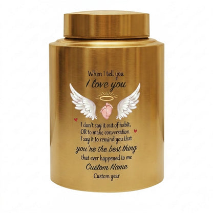 Personalized Angel Wings Stainless Steel Large Urn When I Tell You I Love You Quote for Spouse Child Baby Boy Girl Partner Tribute Memorial Keepsake Urn, Memorial Gift, In Loving Memory - Image 9