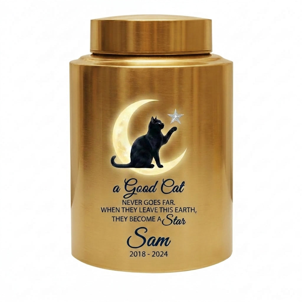 Personalized Cat Memorial Stainless Steel Urn for Pet Ashes, Sympathy Gifts for Cat Lovers, Custom Name and Date, Small and Large Sizes, Memorial Keepsake Urn, Memorial Gift, In Loving Memory - Image 9
