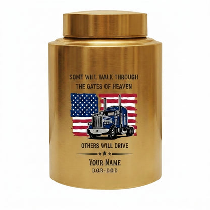 Personalized Semi Truck Angel Wings Stainless Steel Cremation Urn for Truck Driver Dad Male, 2 Sizes, Funeral Bereavement Tribute, Memorial Keepsake Urn, Memorial Gift, In Loving Memory - Image 9