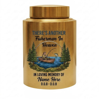 Personalized Bass Fishing Fisherman In Heaven Stainless Steel Custom Printed Urn For Dad Grandpa Husband Loss Bereavement Display 5.9in 7.5in Memorial Keepsake Urn, Memorial Gift, In Loving Memory - Image 9