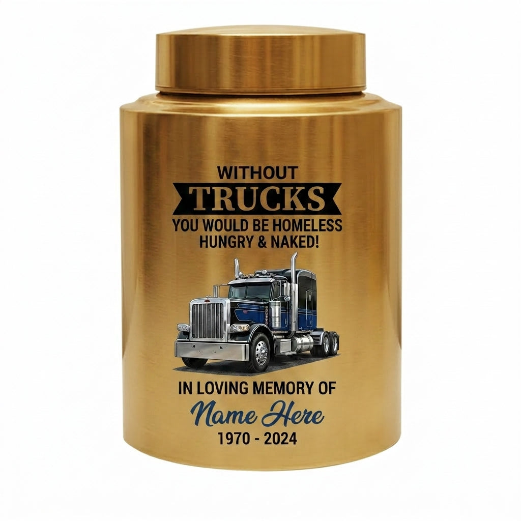 Personalized Semi Truck Driver Angel Wings Without Trucks You Would Be Homeless Stainless Steel Cremation Urns for Human Ashes Dad Husband Memorial Keepsake Urn, Memorial Gift, In Loving Memory - Image 9