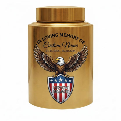Personalized US Army Veteran Military Branch Stainless Steel Urn, Custom Soldier Tribute for Father Grandpa, 7.5x5.1 or 5.9x3.9, Memorial Keepsake Urn, Memorial Gift, In Loving Memory - Image 9